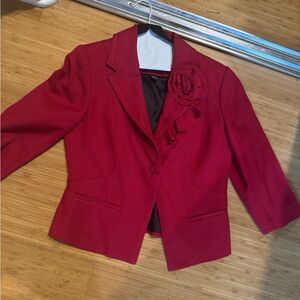 White House Black Market  Red Women's Blazer